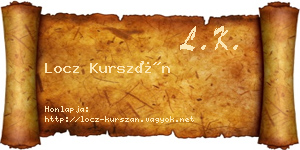 Locz Kurszán névjegykártya