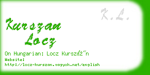 kurszan locz business card